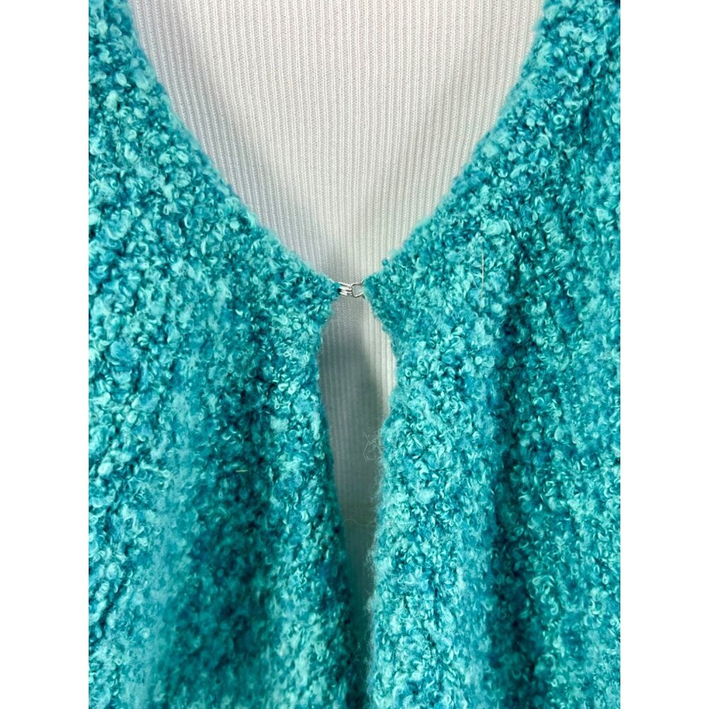 VTG Victoria’s Secret Teal V-Neck Ruffled Knit Cardigan S| Cottagecore Fairy Y2K - Picture 4 of 14